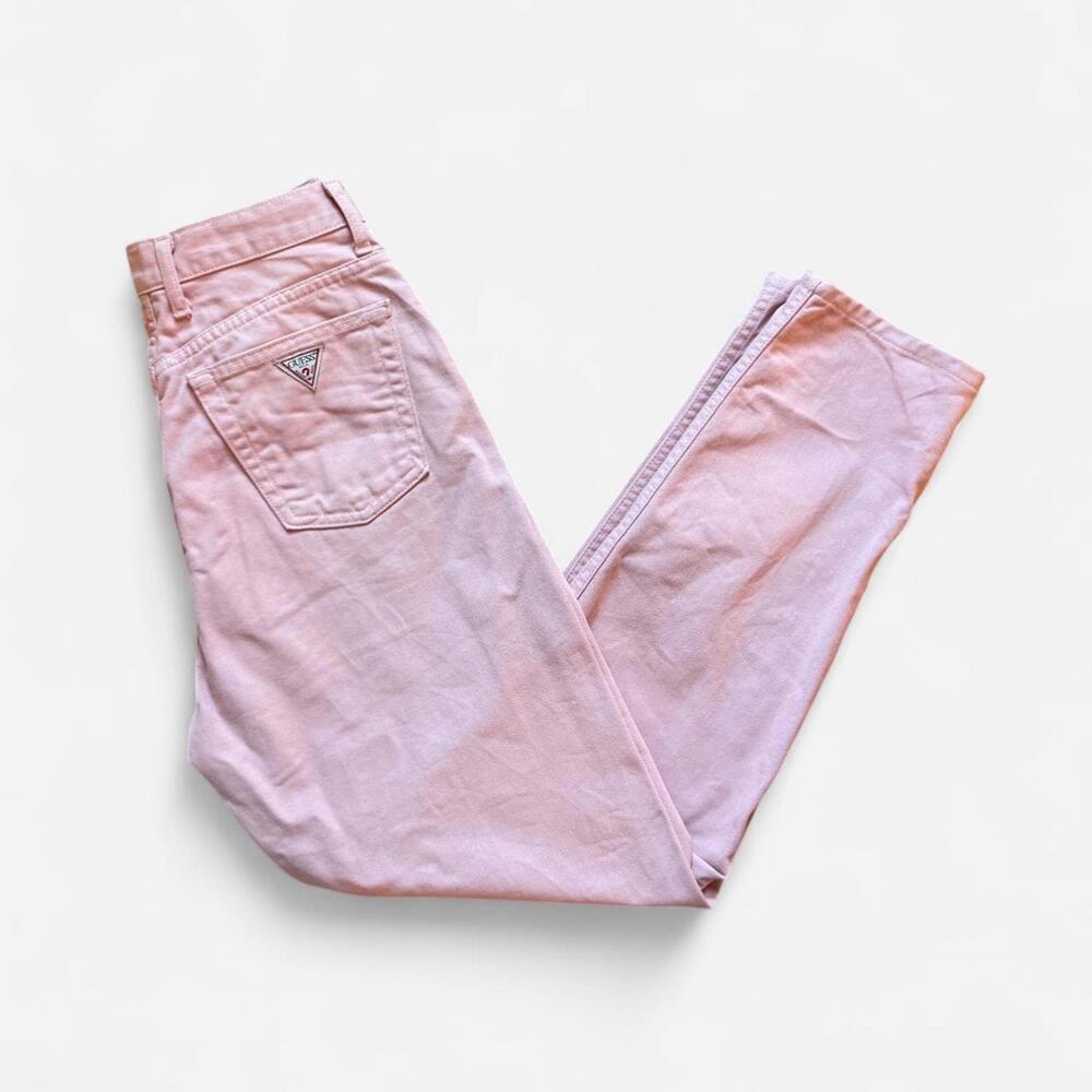 Guess U.S.A. Vintage Light Pink Jeans - high waisted straight leg